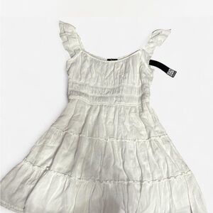 Trixxi White Ruffled Dress